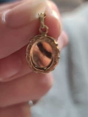 Vintage-Hadley 14kt Gold overlay Oval Locket Necklace - Women's Jewelry